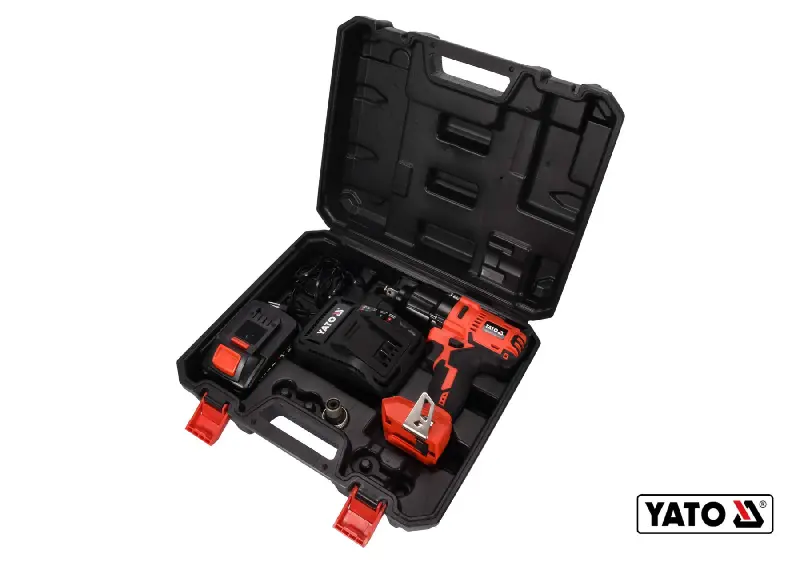 Гайковерт ударний акумуляторний безщітковий YATO: квадрат-1/2″, 700 Нм, Li-Ion 18В, 3 Агод +кейс (вир-во YATO)